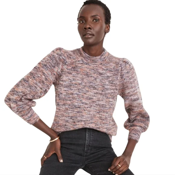 Madewell Women's Space-Dyed Eaton Puff Wool Blend Sweater size XL‎ Cozy Romantic - Picture 5 of 8